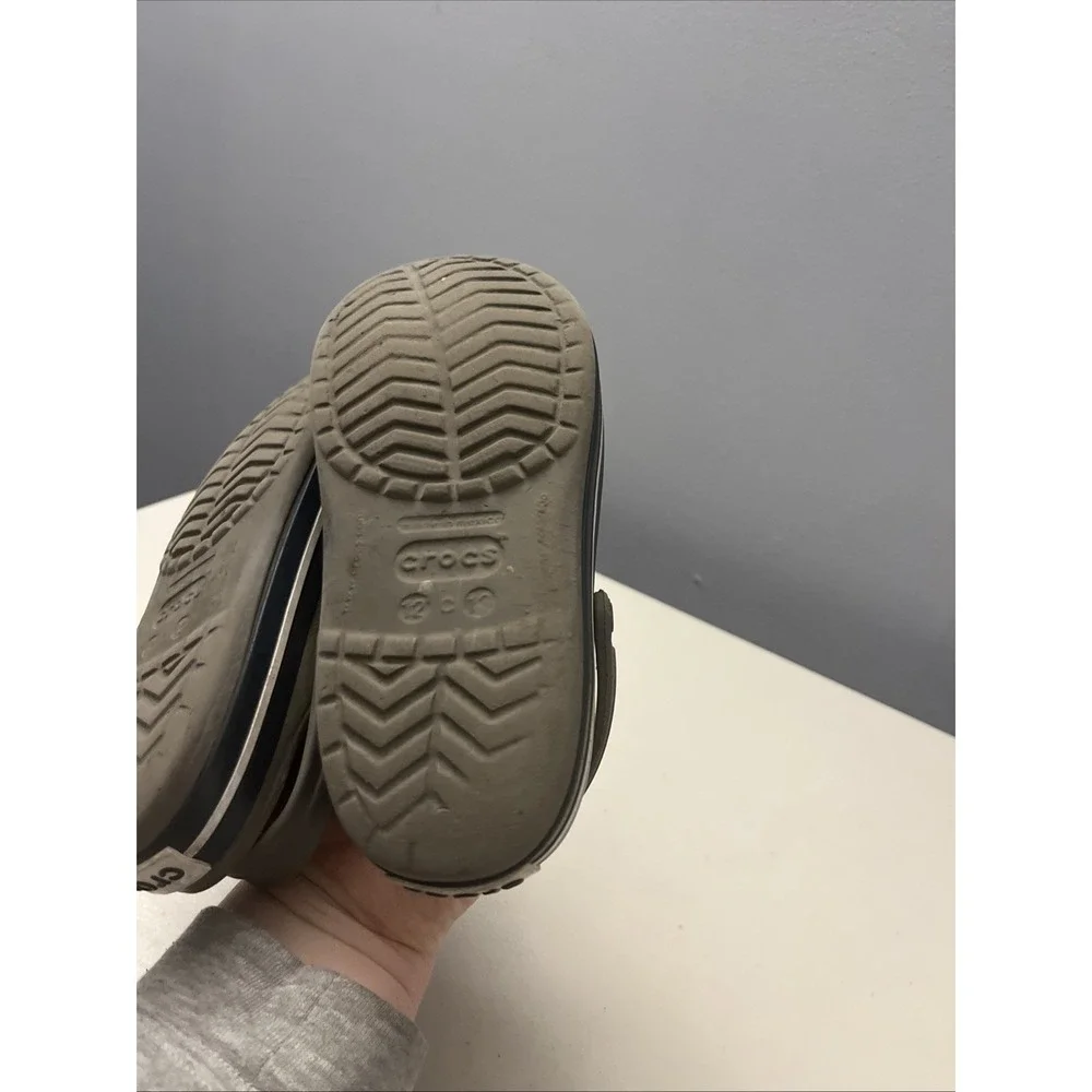 Children's Size 12/13 Gray Crocs Slip On Slipper Water Shoes Some Wear